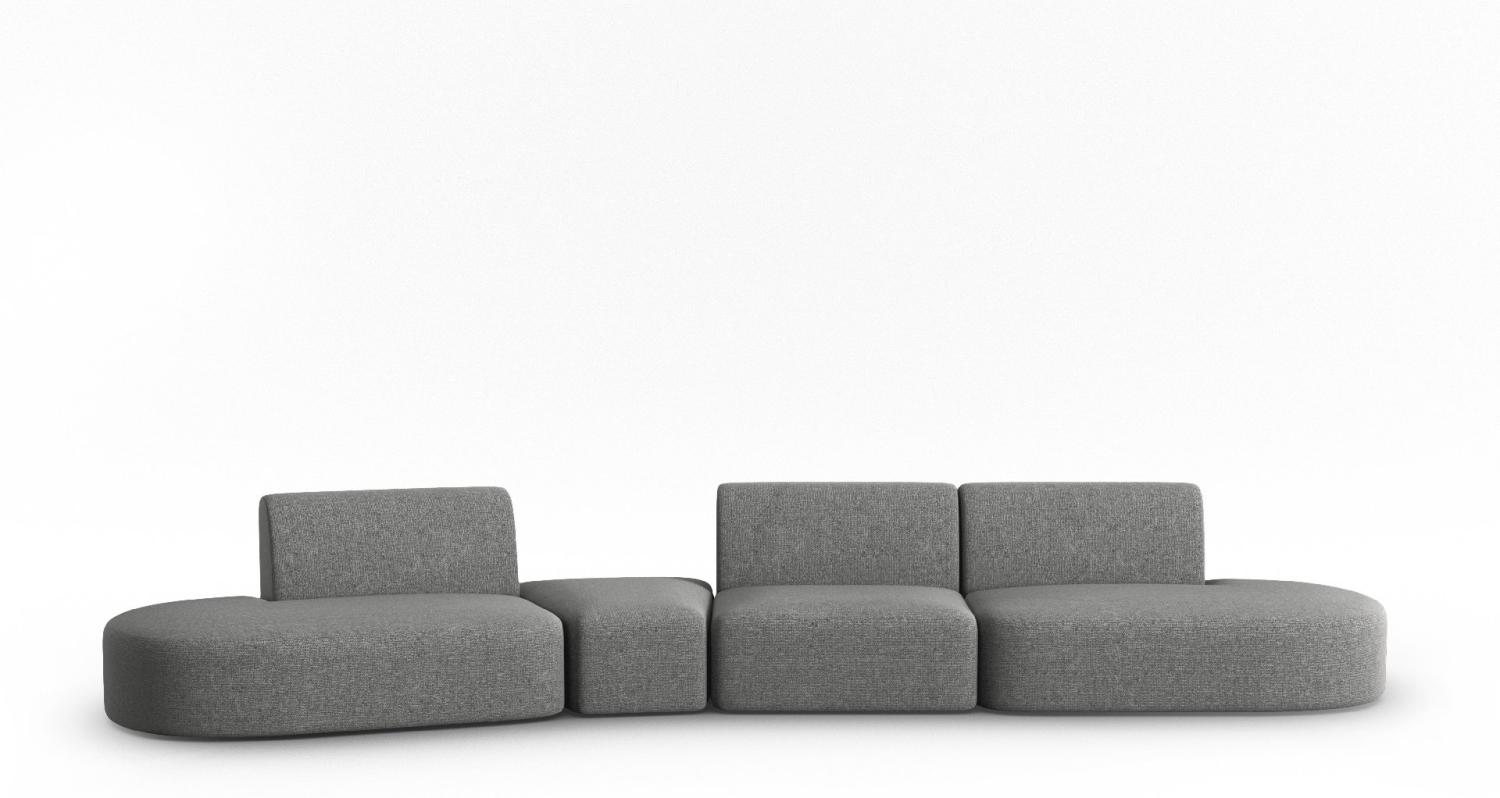 Micadoni Modulares Sofa Shane 6-Sitzer Links Chenille Dunkelgrau Melange Bild 1