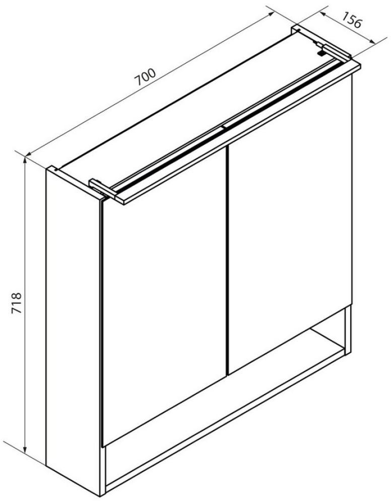 Fackelmann B.PARIS LED-Spiegelschrank 70 cm breit, Grau Bild 1