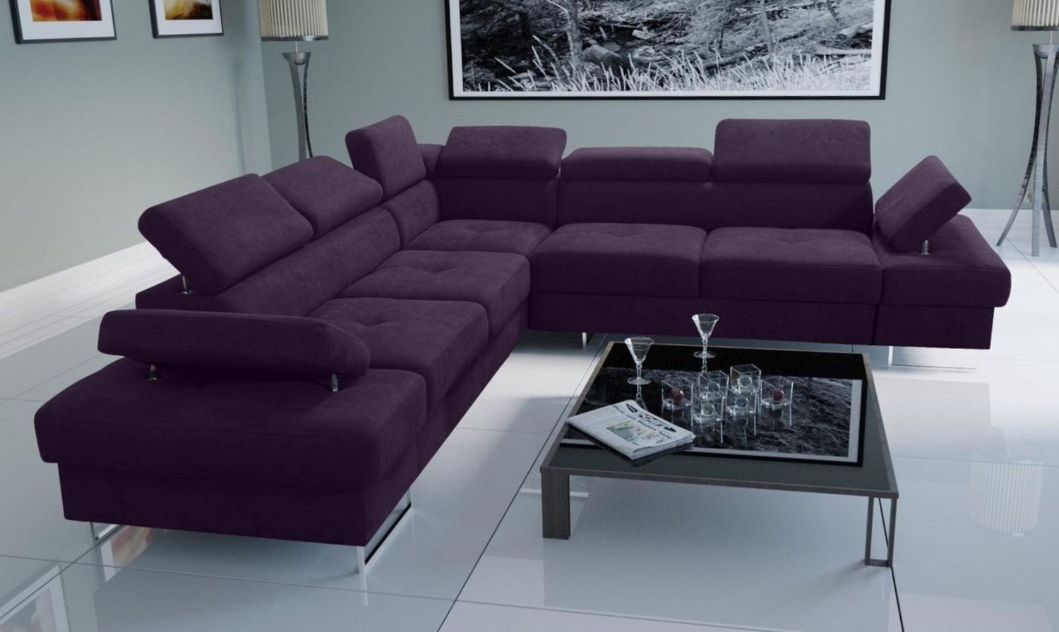 JVmoebel Ecksofa Sofa Couch Polsterung L-Form Wohnzimmer Design, Made in Europa Bild 1