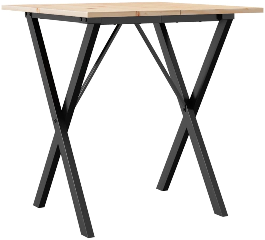 vidaXL Esstisch X-Gestell 70x70x75 cm Massivholz Kiefer und Stahl 3282693 Bild 1