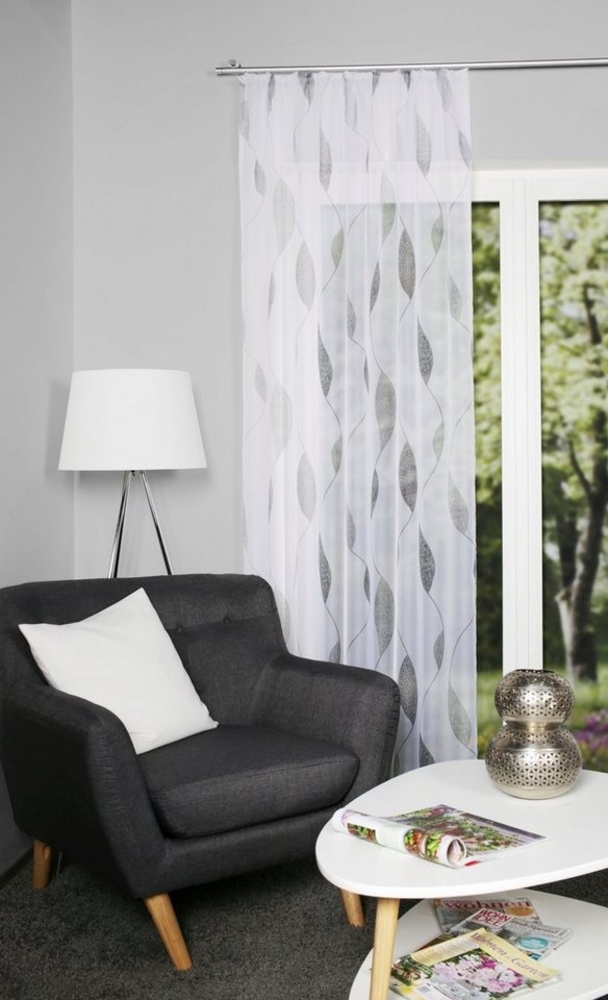 HOME WOHNIDEEN Gardine PAOLO, Kräuselband (1 St), halbtransparent, Voile, halbtransparent Bild 1