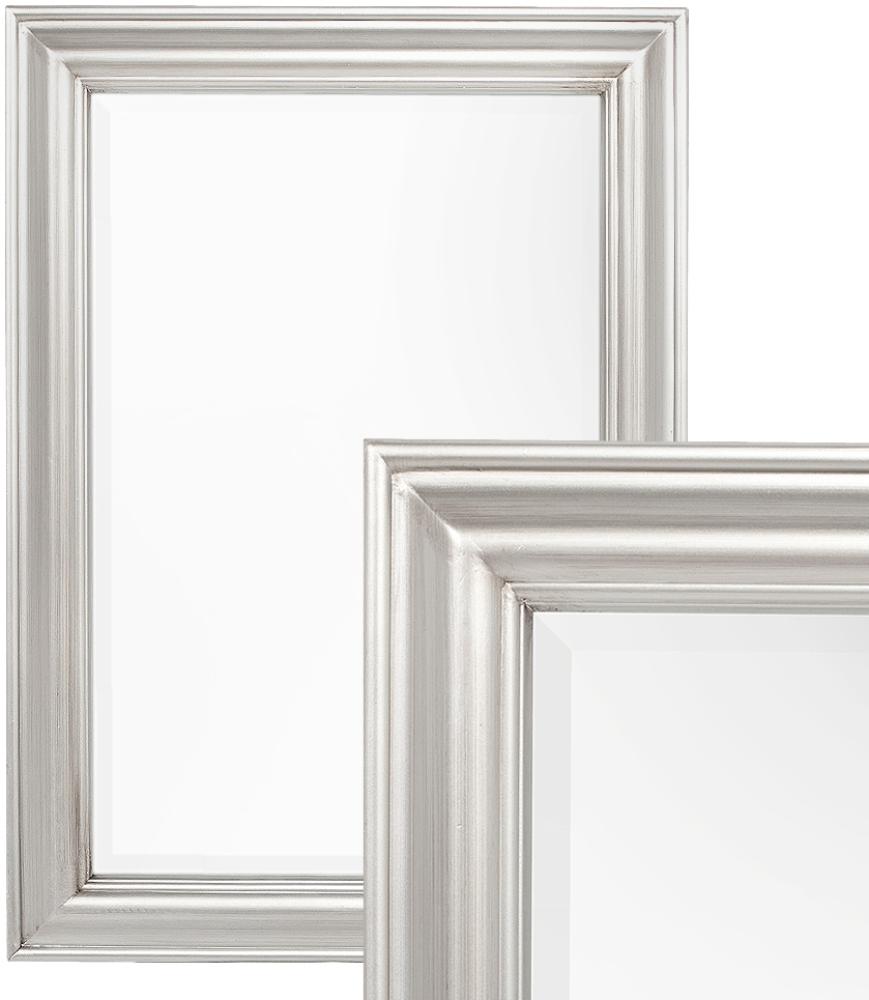 Spiegel ONDA Silver Brushed ca. 90x70 cm Wandspiegel Badspiegel Facettenschliff Bild 1