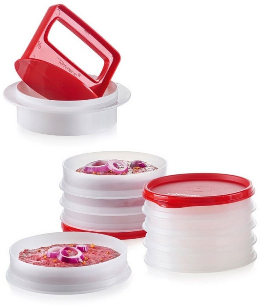 TUPPERWARE Aufbewahrungsdose Hamburger-Maker Former Presse Burgerpresse Frikadellen Bild 1