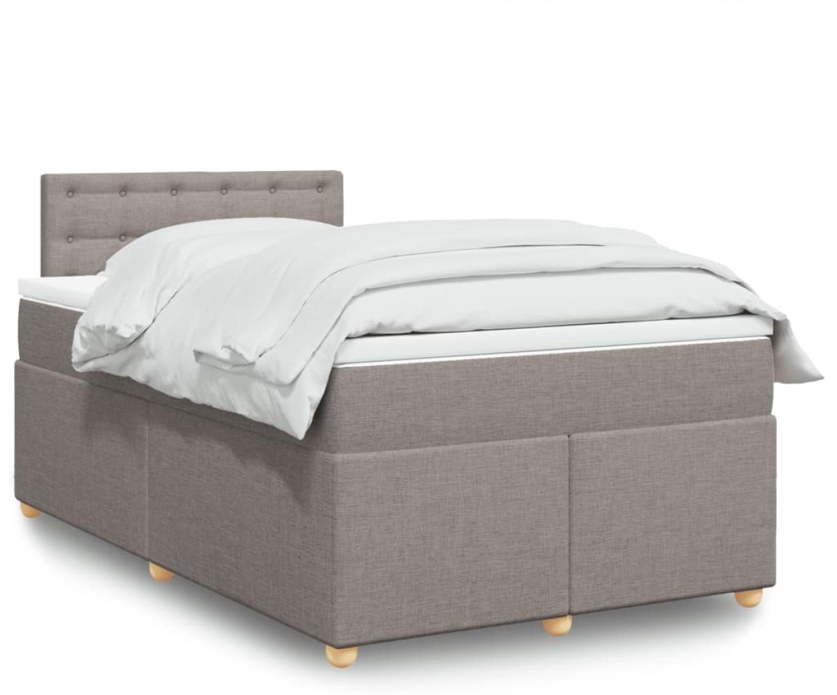 vidaXL Boxspringbett mit Matratze Taupe 120x200 cm Stoff 3288965 Bild 1