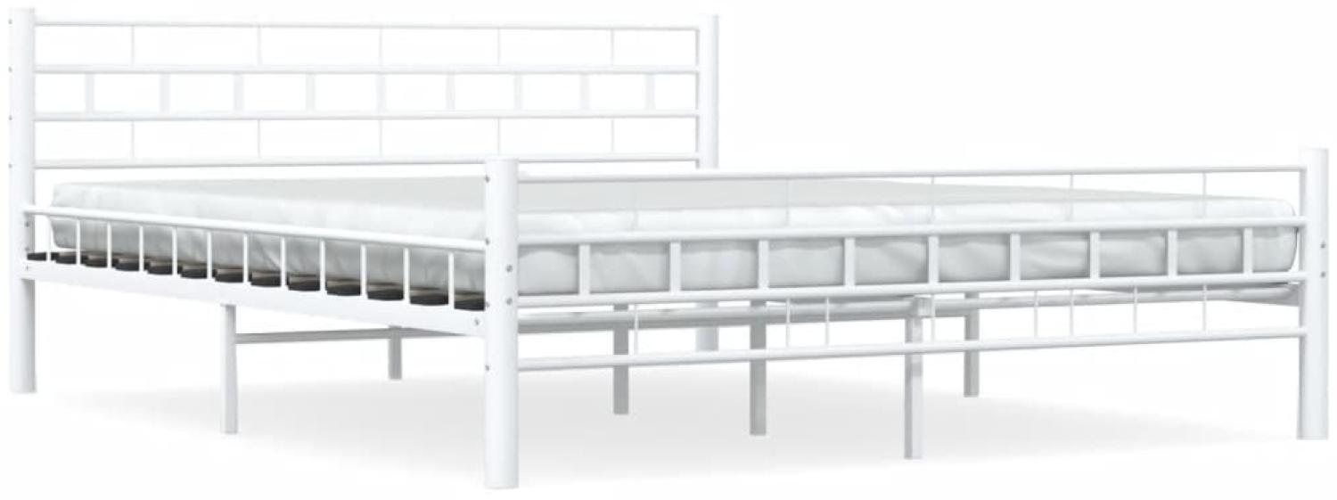 vidaXL Bettgestell Weiß Metall 160×200 cm [285299] Bild 1