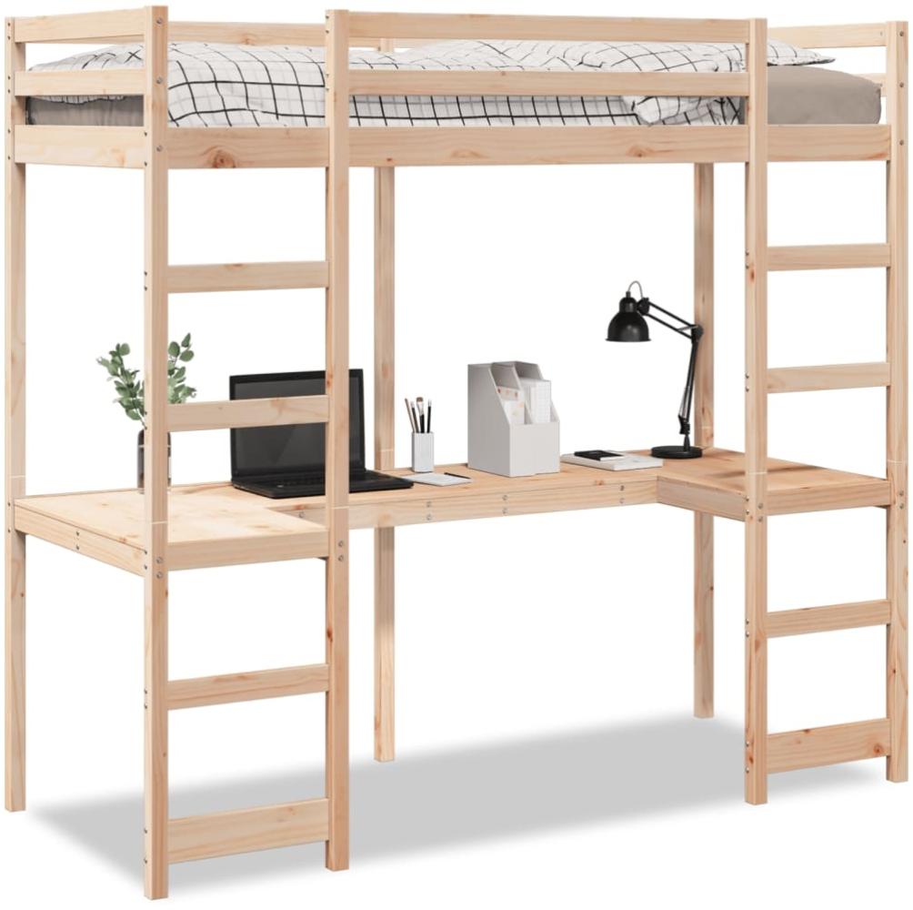 vidaXL Hochbett ohne Matratze 80x200 cm Massivholz Kiefer 3308568 Bild 1