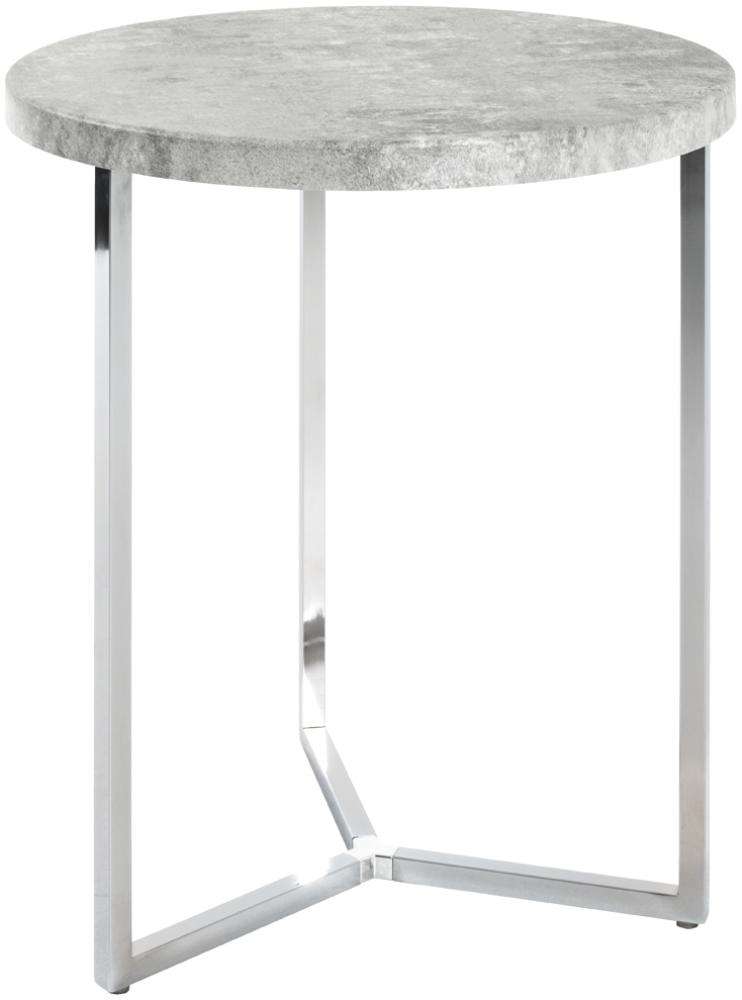 Beistelltisch >Elias< in chrom-Betonoptik aus Stahlrohr, MDF - 54cm (H) Bild 1