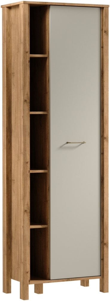 AX LIVING Bücher Regal „Iseonia R1D“ – 66 cm breit, Eiche Wotan/Beige Bild 1