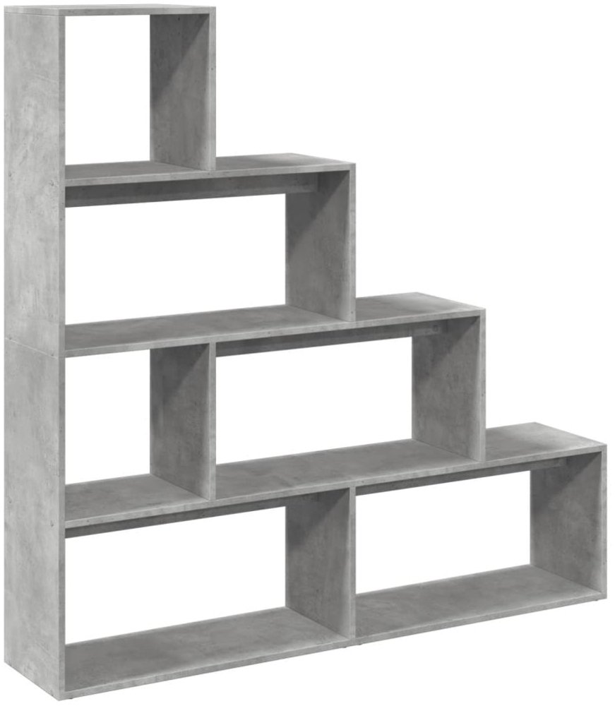 vidaXL Raumteiler-Bücherregal 4 Etagen Betongrau 143,5x29x143,5 cm 857997 Bild 1