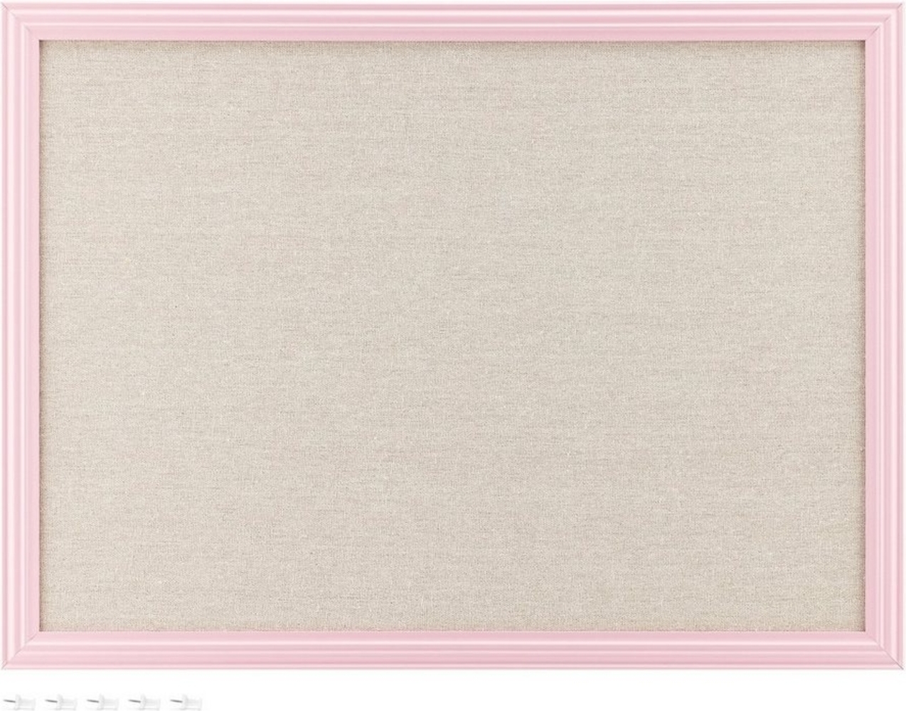 Navaris Memoboard Memoboard mit Leinenoberfläche - Memoboard 58x43 cm aus Leinen - Rosa Bild 1