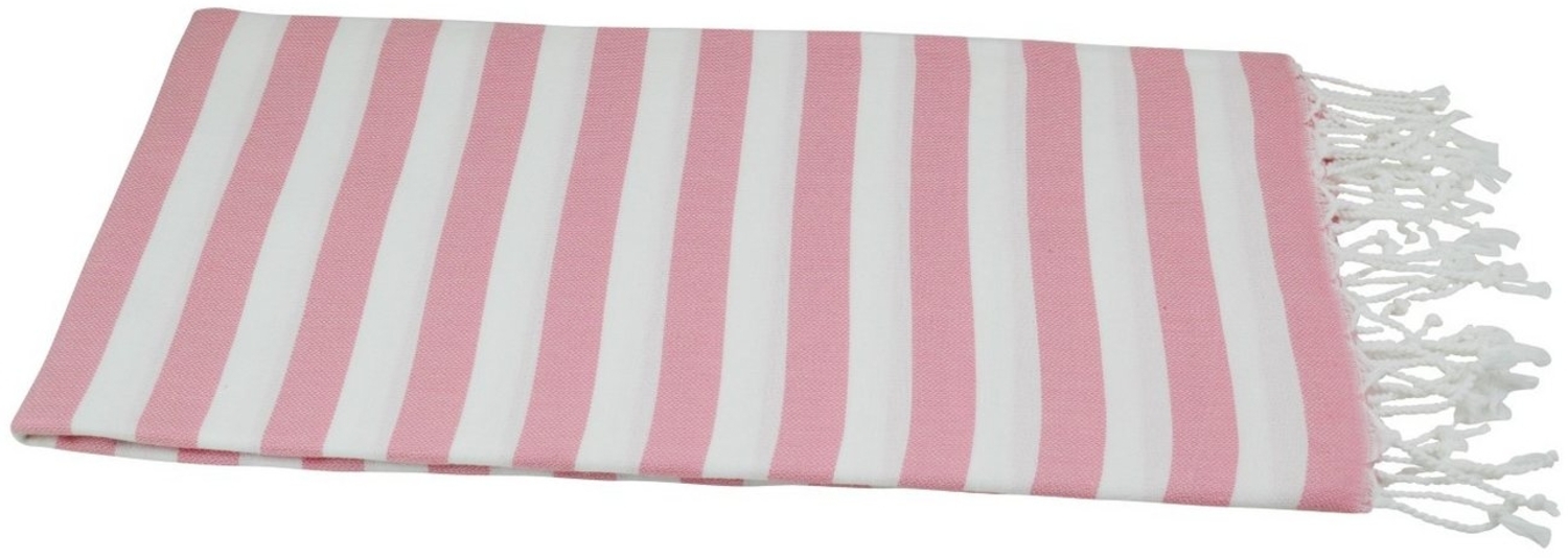 Hamamtuch rosa weiß Strandtuch 100x180 cm "Lara" Bild 1