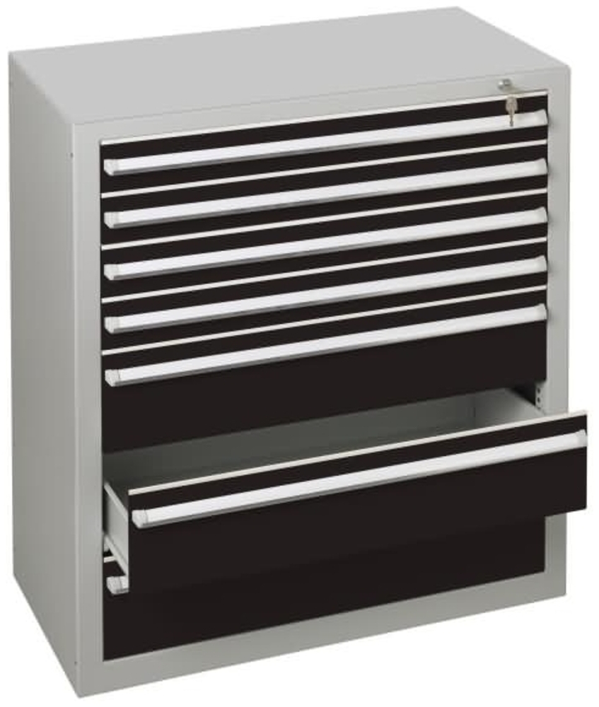 Schulte Schubladenblock 36317 110cm 4+3 Schübe lichtgrau/schwarz Bild 1