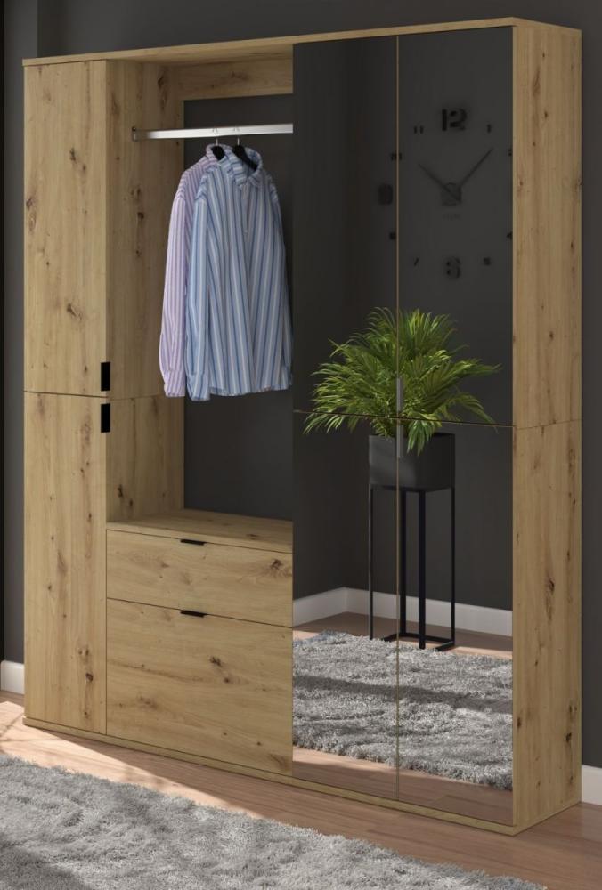 Garderobe mit Spiegel Line-Up in Eiche 152 x 193 cm Bild 1