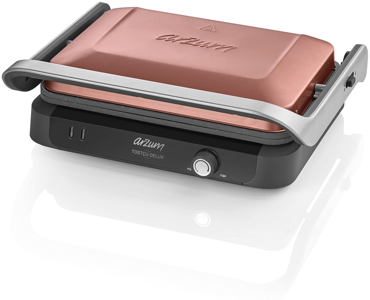 Arzum Tostçu Delux 1800W, Kontaktgrill Sandwichmaker Sandwich-Toaster Rosa Bild 1