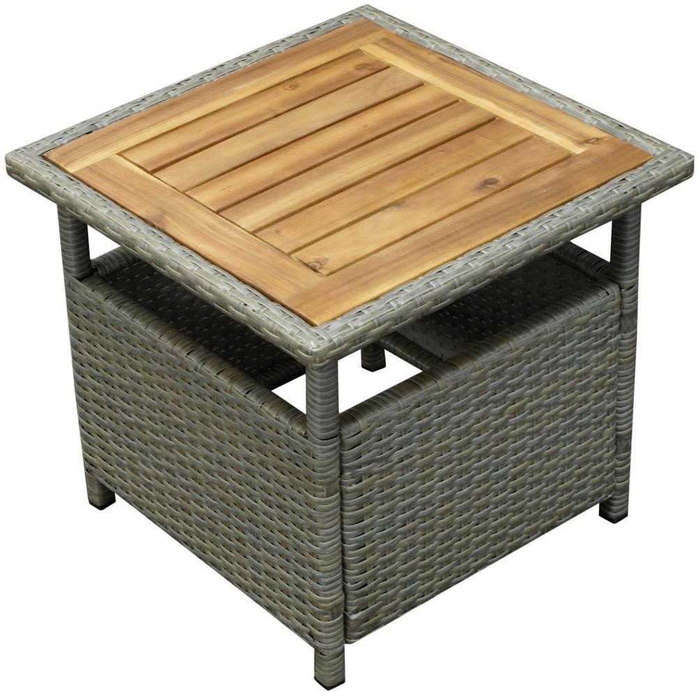 Beistelltisch 45x45 cm Metall Polyrattan Metall Bild 1