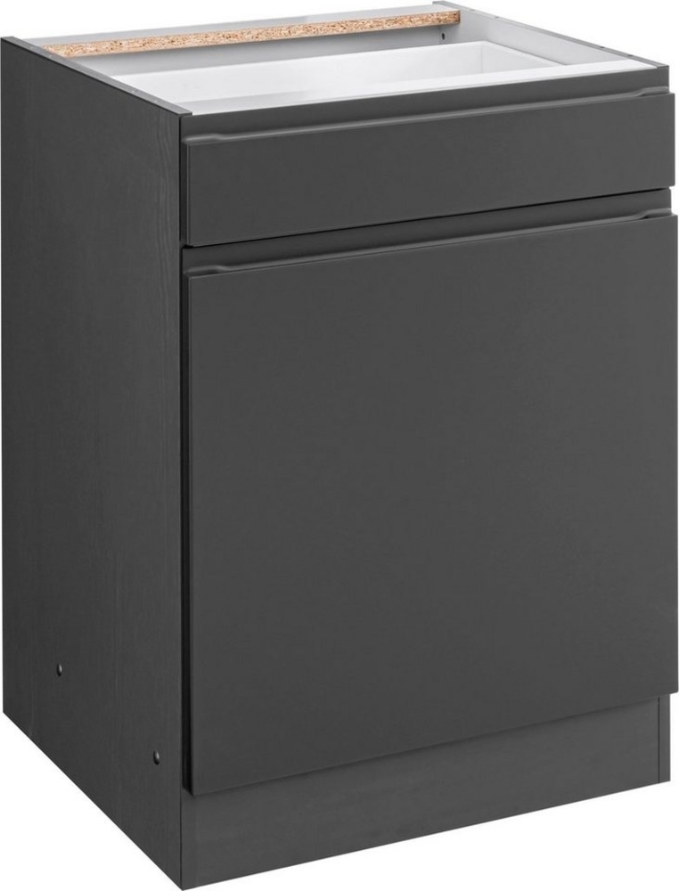 KOCHSTATION Unterschrank KS-Bruneck >>Bruneck<< 60 cm breit, für viel Stauraum, hochwertige MDF-Fronten Bild 1