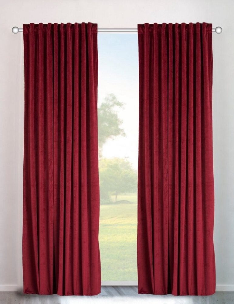 my home Vorhang Velvet uni (2 St), Multifunktionsband, blickdicht, Blickdichter Samt, 2-er Set, edel, Gardine, multifunktional Bild 1