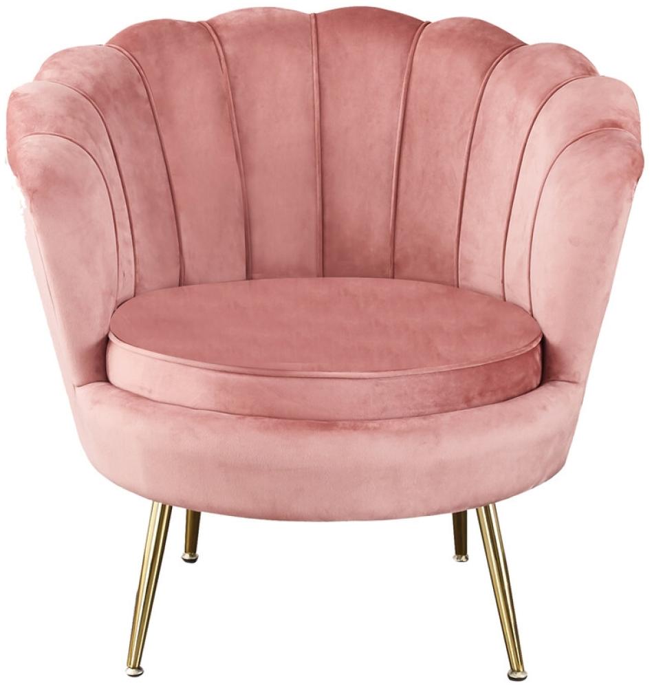 Sessel Muschelsessel Samt Rosa Bild 1