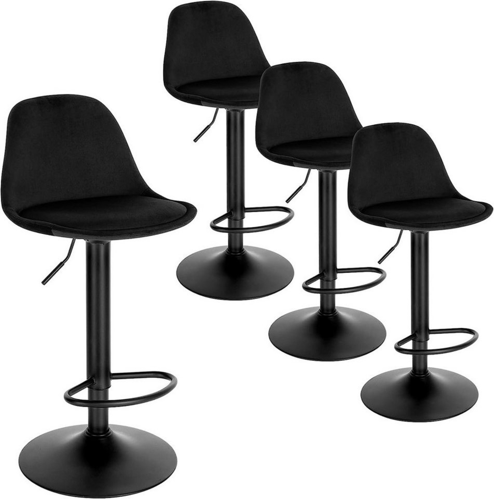 EUGAD Barhocker (4 St), ergonomischer Drehhocker mit Rückenlehne, Samtbezug Bild 1
