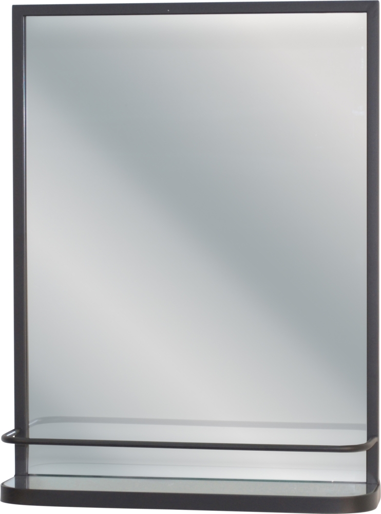 Schöner Wandspiegel aus Metall, mit Ablage, schwarz Bild 1