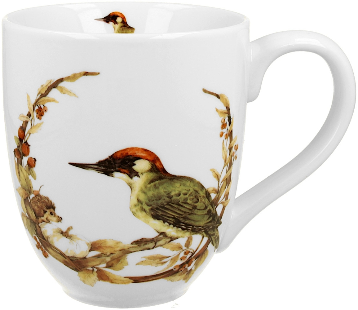 DUO World of Birds XXL Becher 1000 ml EUROPEAN GREEN WOODPECKER New Bone China Porzellan Bild 1