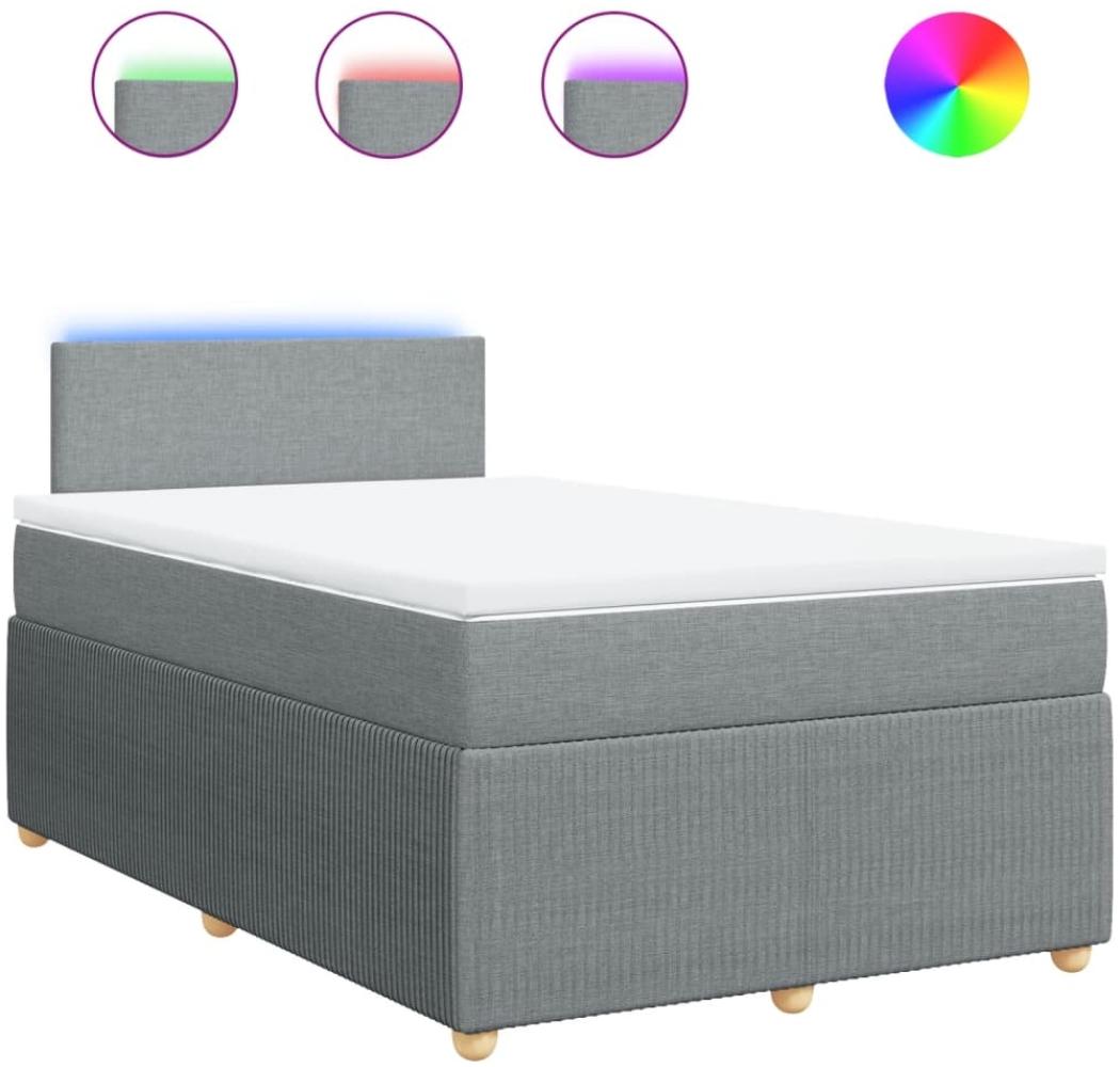 vidaXL Boxspringbett mit Matratze Hellgrau 120x200 cm Stoff 3289716 Bild 1