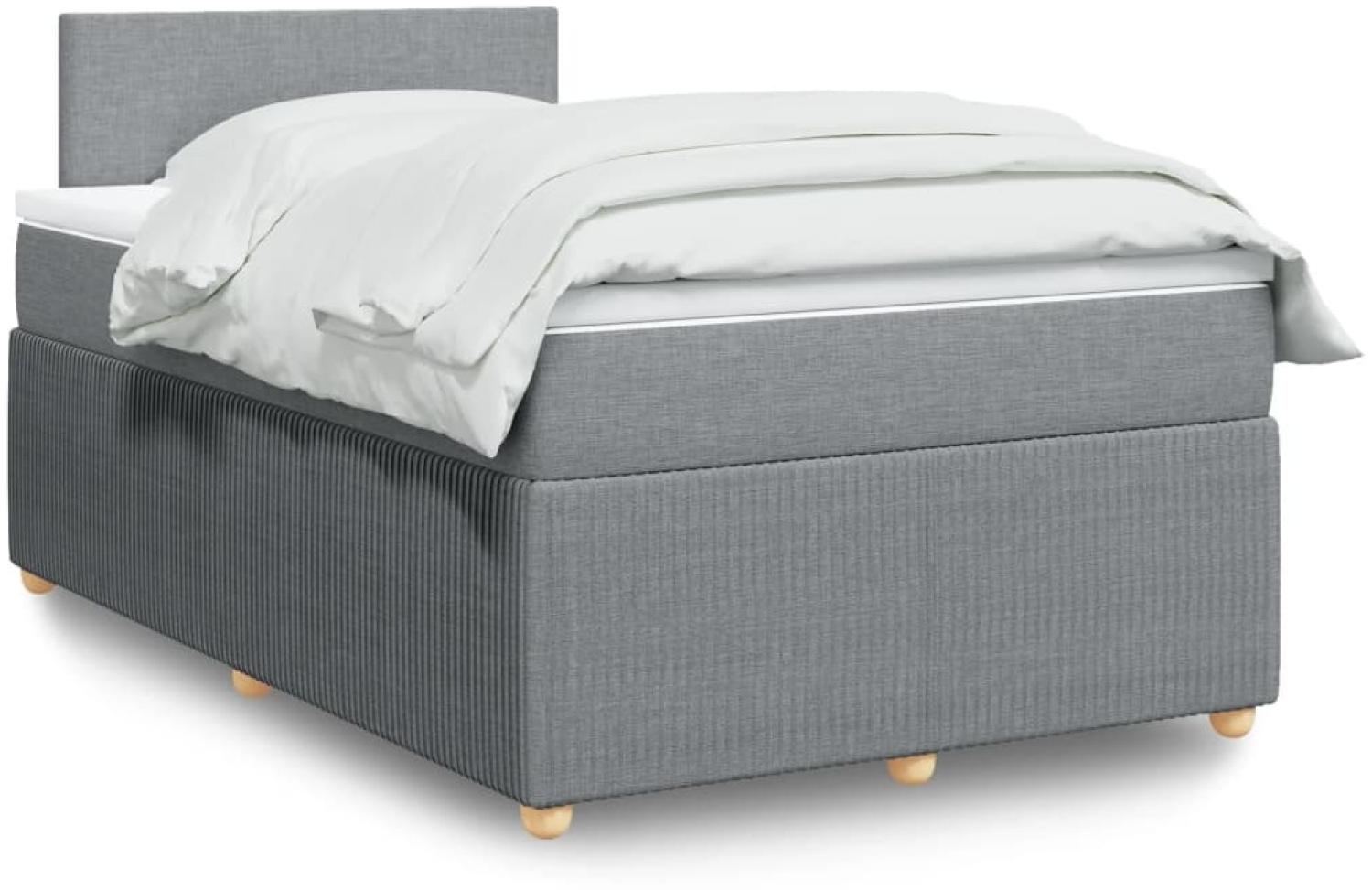 vidaXL Boxspringbett mit Matratze Hellgrau 120x200 cm Stoff 3289716 Bild 1