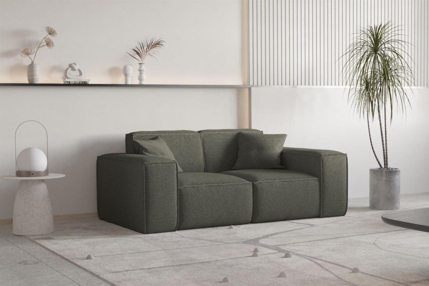 Sofa Designersofa CELES PREMIUM 2-Sitzer in Stoff Ascot Bukla Moosgrün Bild 1