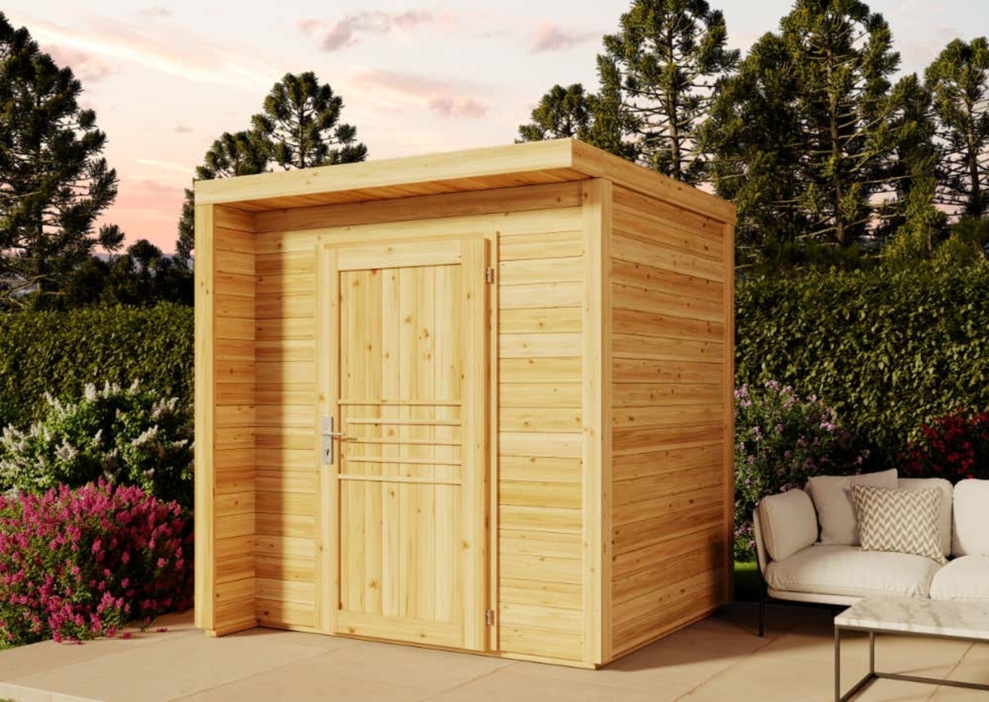 Alpholz Gartenhaus Bratek 19 Gerätehaus aus Holz Geräteschrank mit 19 mm Wandstärke Gartenhaus mit Montagematerial Bild 1