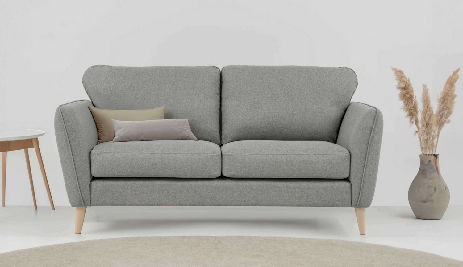 Home affaire 2-Sitzer MARSEILLE Kompaktsofa 170 cm, Cord, Flachgewebe, Struktur, Webstoff, Massivholzbeine Eiche, Landhausstil, Wellenunterfederung Bild 1