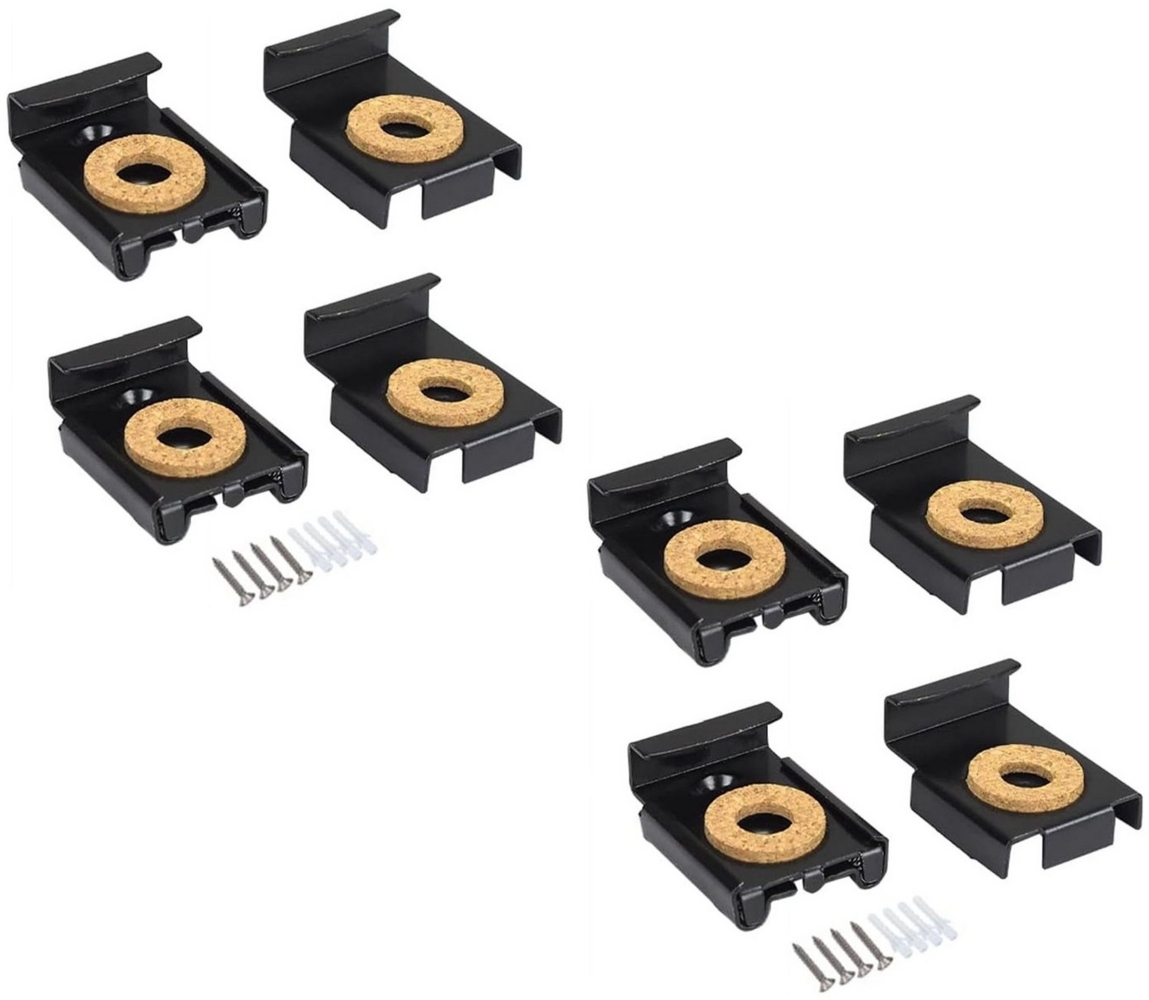 BAYLI Regal 8er Set - Spiegelaufhängung Clips Set mit Dübel und Schrauben, 8x Bild 1