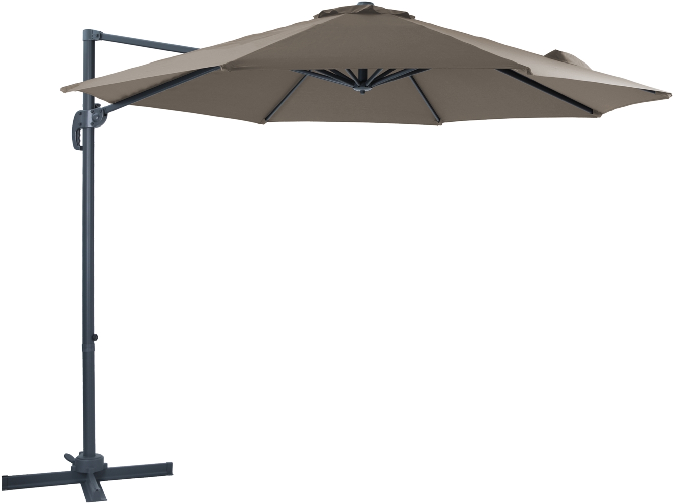 AXI Marisol Ampelschirm Rund Ø 300 cm in Anthrazit / Taupe Runder Sonnenschirm für Garten / Terrasse mit Aluminium Rahmen | Grau, Taupe | Textil | 300 cm Bild 1