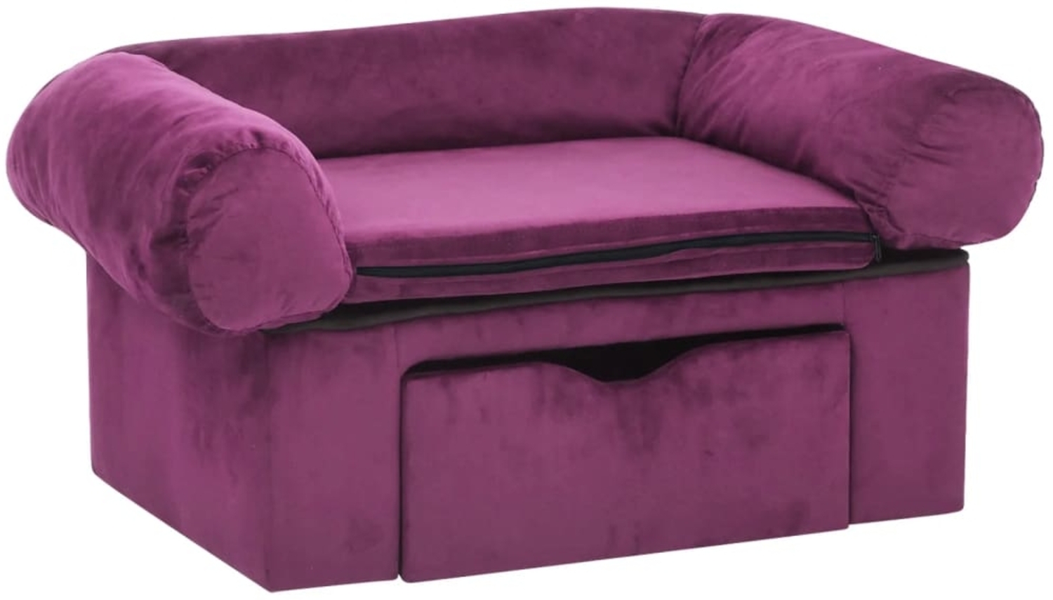 vidaXL Hundesofa mit Schublade Burgunderrot 75x50x38 cm Plüsch 171081 Bild 1