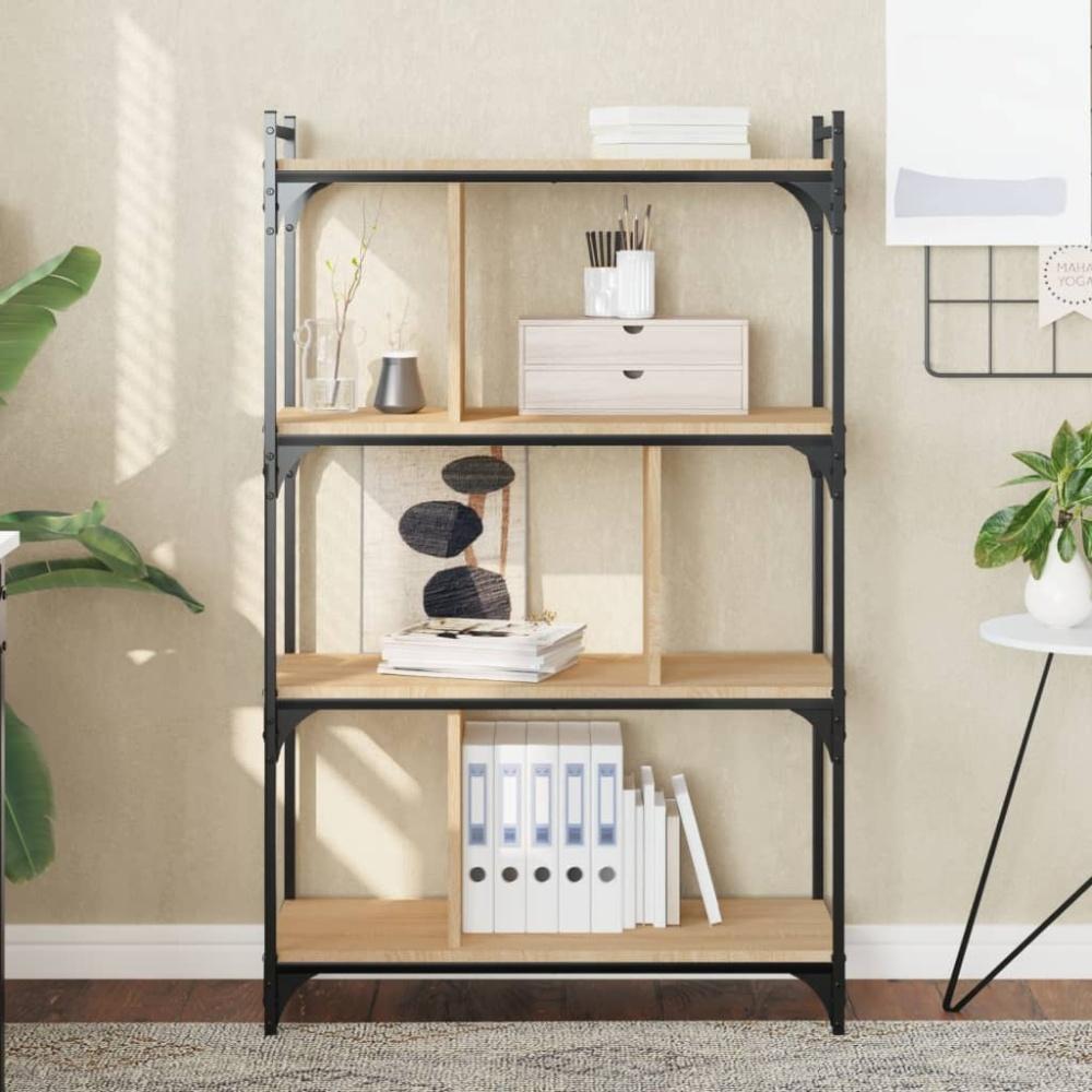 vidaXL Bücherregal 4 Böden Sonoma-Eiche 76x32x123 cm Holzwerkstoff 833936 Bild 1