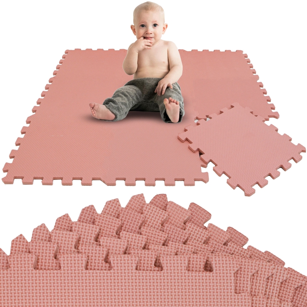 9 Teile Spielmatte Baby Puzzlematte - 30x30 Spielteppich Terrakotta Bild 1