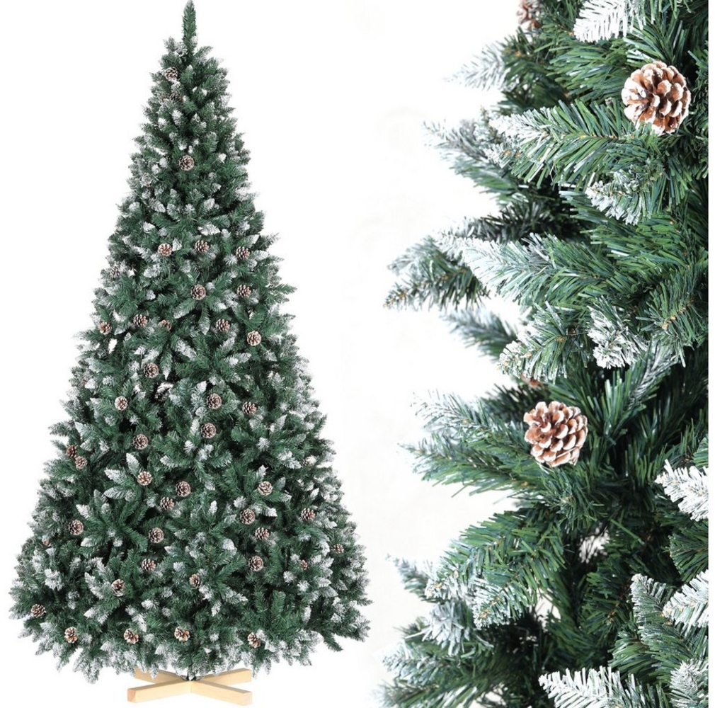 TLGREEN Künstlicher Weihnachtsbaum mit Schnee-Effekt,Holzständer, 150-270CM, Tannenbaum Künstlich,Weihnachtsbaum künstlich Tannenbaum Bild 1