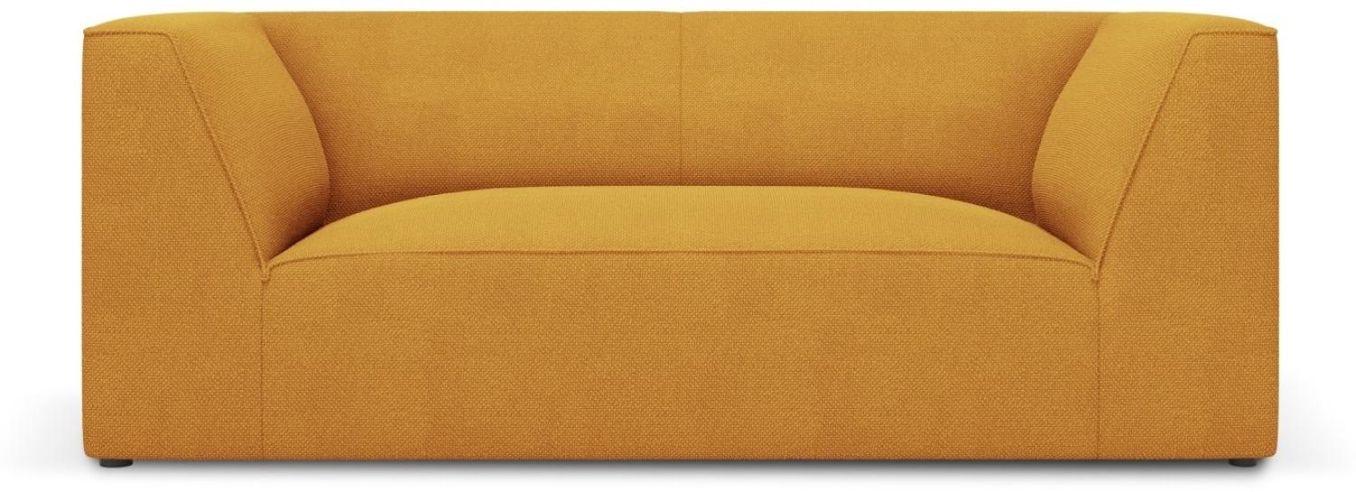 Micadoni 2-Sitzer Sofa Ruby | Bezug Yellow | Beinfarbe Black Plastic Bild 1