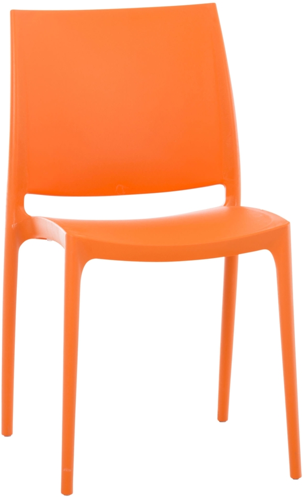 DELUKE® Stuhl VAYA - 81 x 44 x 50 cm, orange, Kunststoff Kunststoff Gestell Stühle Esszimmerstühle Stuhl Esszimmer Esstisch Stühle Küchenstuhl Bild 1