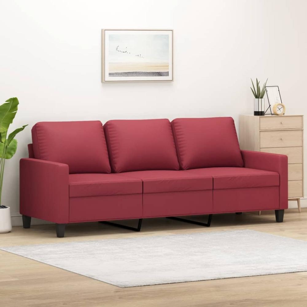 vidaXL 3-Sitzer-Sofa Weinrot 180 cm Kunstleder 359145 Bild 1