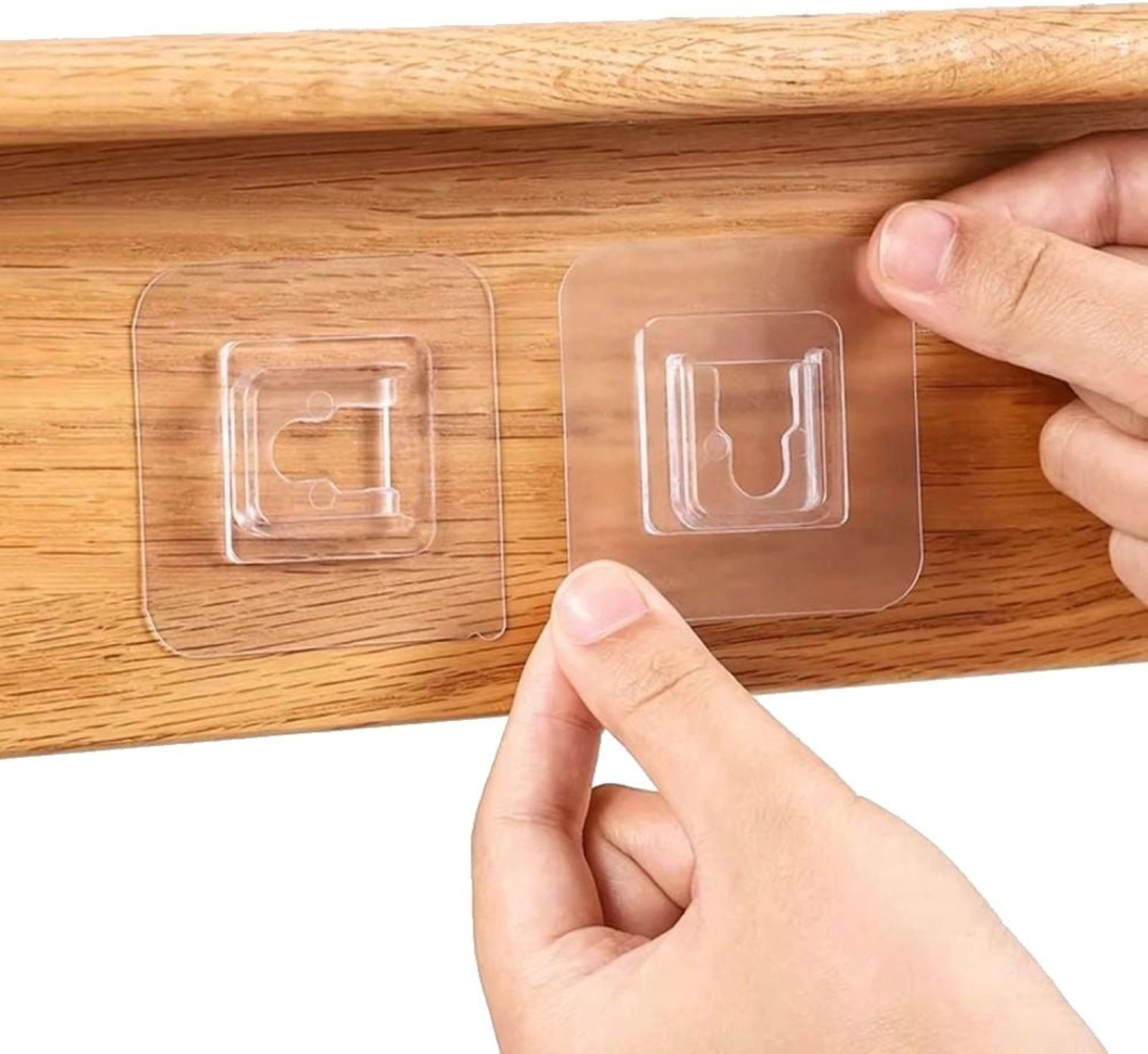 MEGAGOODS Klebehaken Transparente Klebehaken 10 Paar selbstklebend wasserfest Handtuch DE, Glatte Oberflächen Bild 1