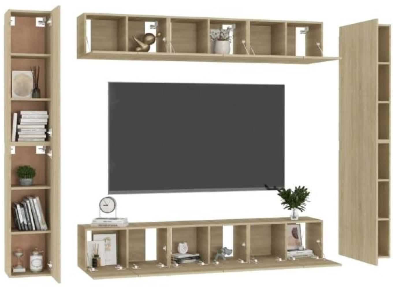 vidaXL 10-tlg. TV-Schrank-Set Sonoma-Eiche Spanplatte [3078980] Bild 1