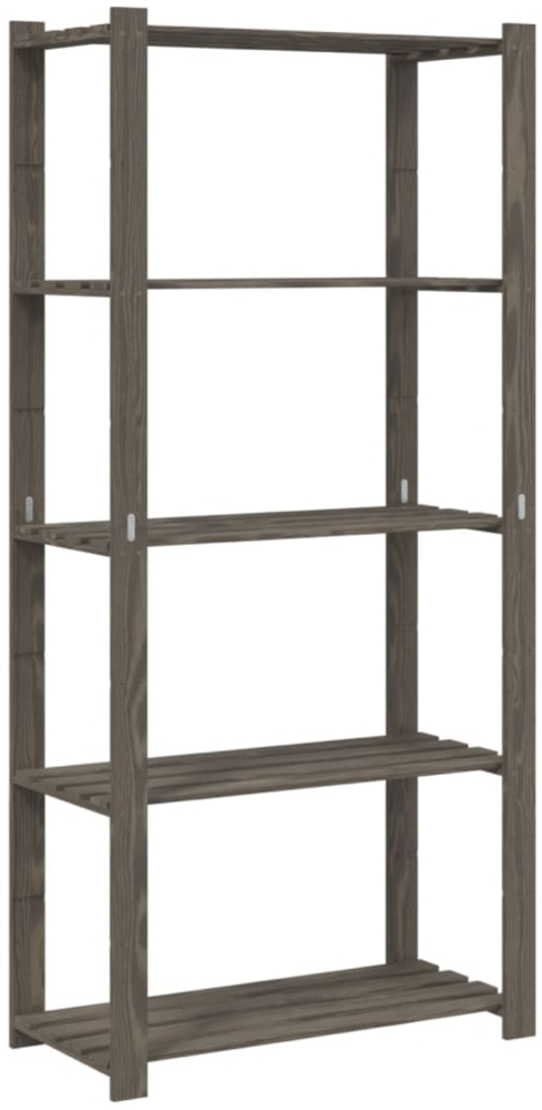 vidaXL Lagerregal mit 5 Böden Grau 80x38x170 cm Massivholz Kiefer 373385 Bild 1