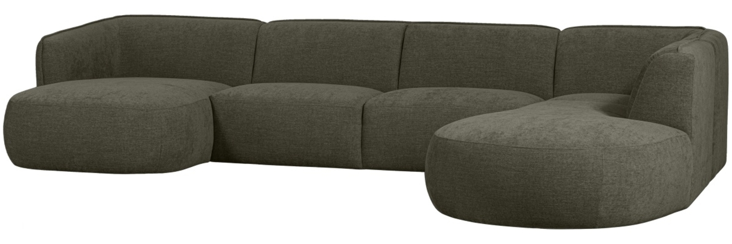 Sofa Polly U-Form aus Webstoff Rechts, Grün Bild 1