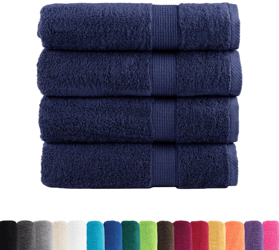 vidaXL Premium Duschtücher SOLUND 4 Stk. Marineblau 70x140 cm 600 g/m² 137261 Bild 1