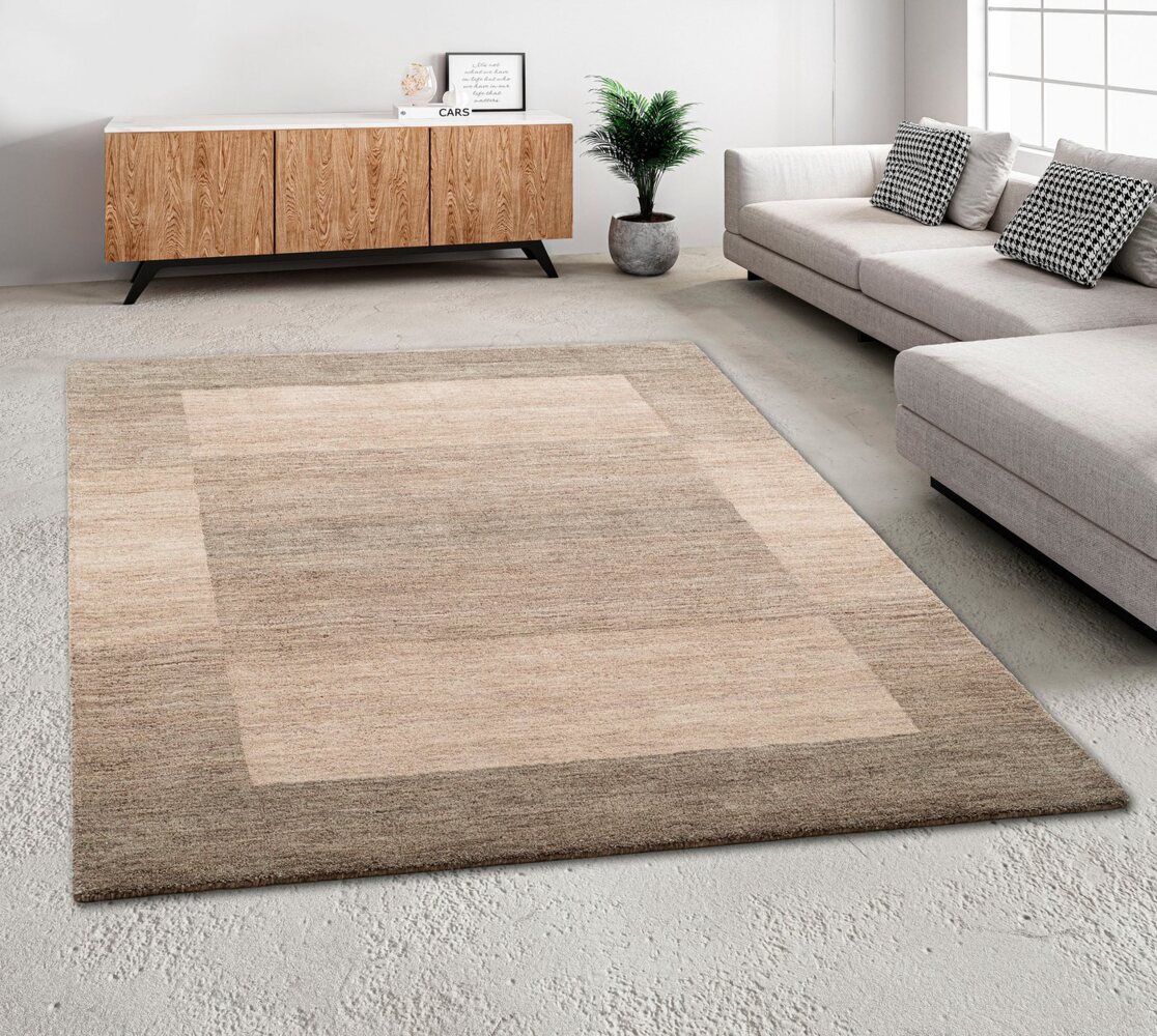 THEKO Wollteppich Gabbeh Super, Handweb Teppich, Bordüre, reine Wolle, handgewebt, rechteckig, Höhe: 9 mm, Schlafzimmer, Wohnzimmer, Esszimmer, auch als Läufer und Bettumrandung Bild 1