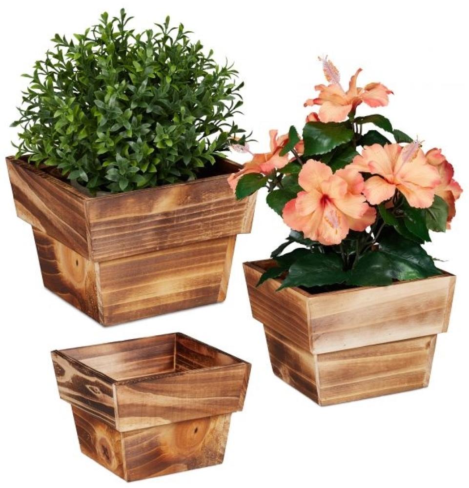 Blumentopf Holz 3er Set 10034403 Bild 1