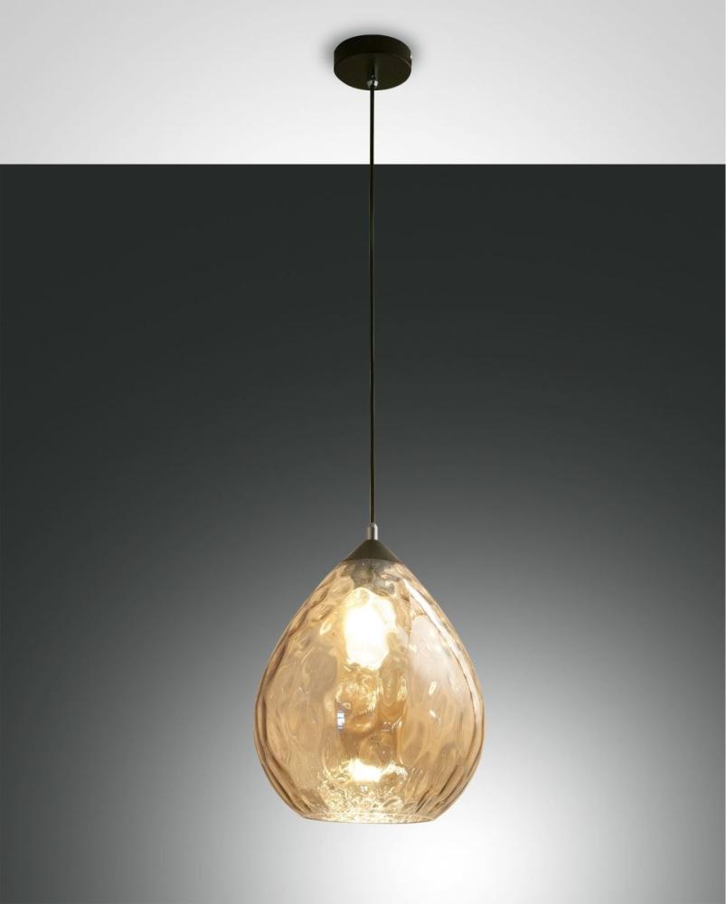 FABAS LUCE No. 3518-45-125 Pendelleuchte Gisella E27 1-flammig amber Ø26cm Bild 1