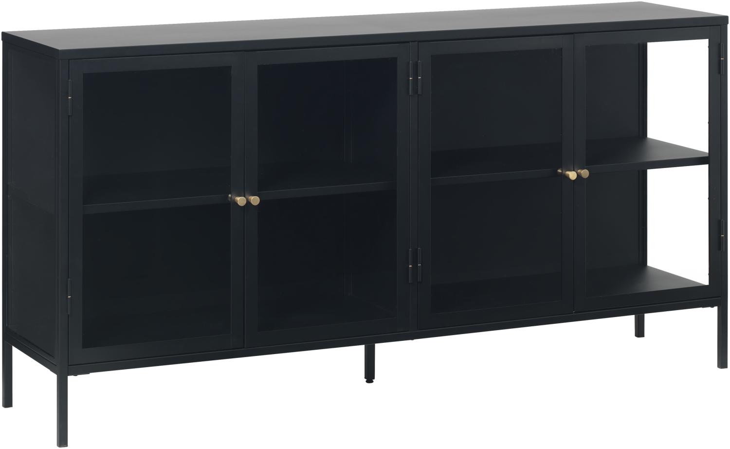 Vitrine >CARMEL< (B/H/T: 170x85x40 cm) in Metall Schwarz Lackiert Bild 1