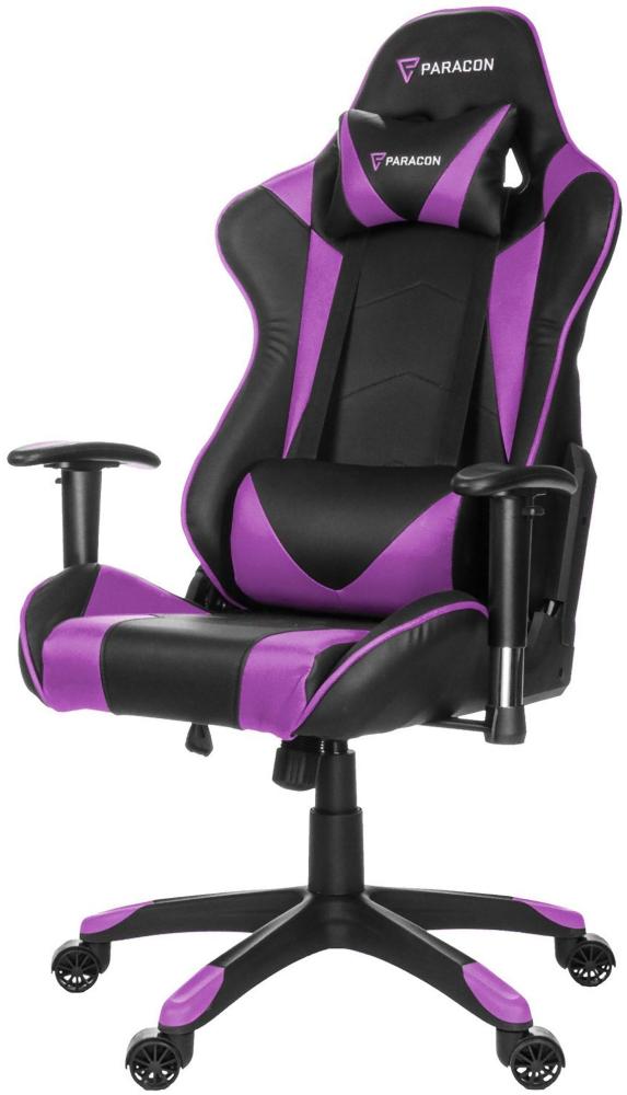 Knight Paracon Gaming Gamer Stuhl Nackenkissen Lendenstütze lila Büro Sessel Bild 1