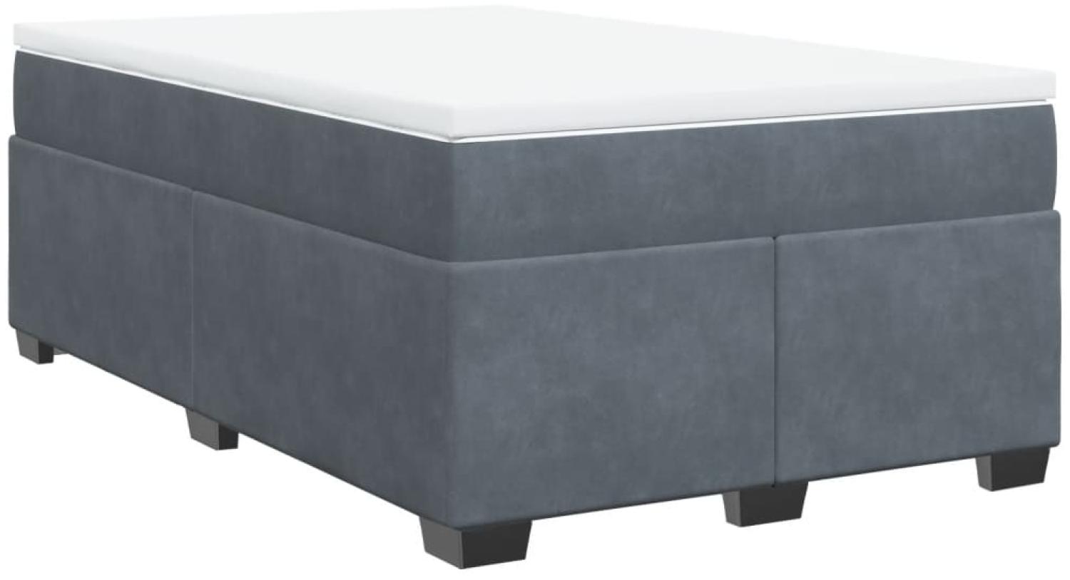 vidaXL Boxspringbett mit Matratze Dunkelgrau 120x200 cm Samt 3285276 Bild 1